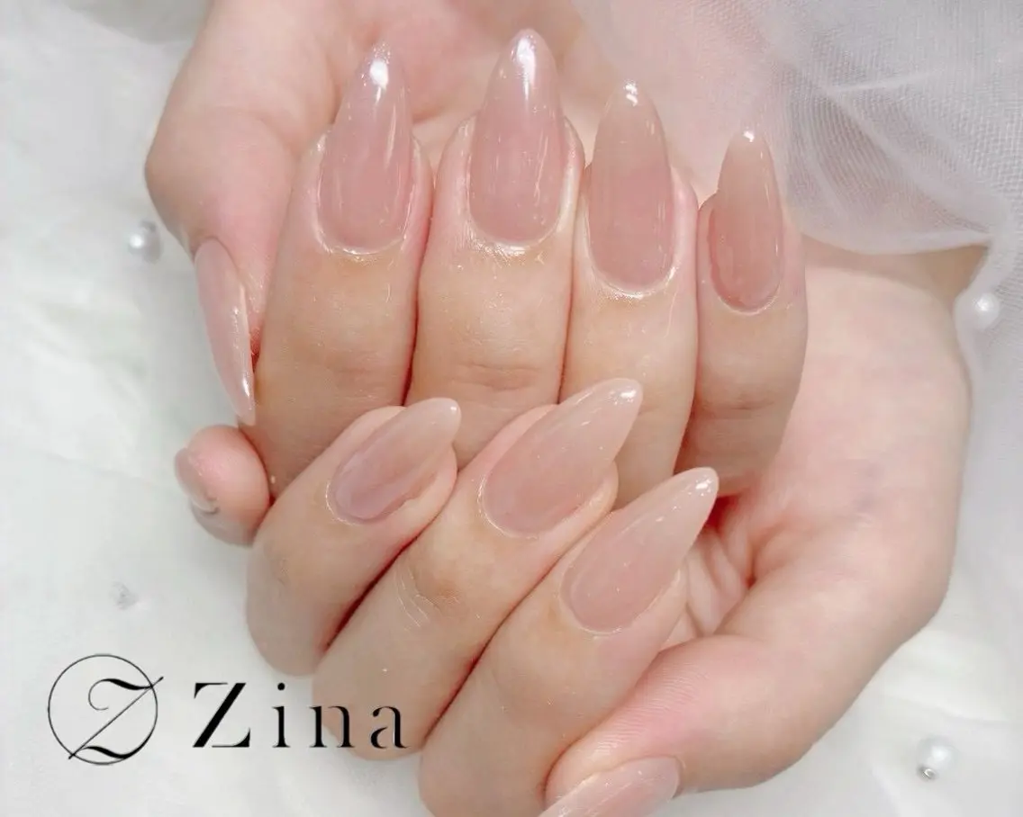 セミロング ハンドネイル 自爪育成/zina/ KIMIのネイルデザイン