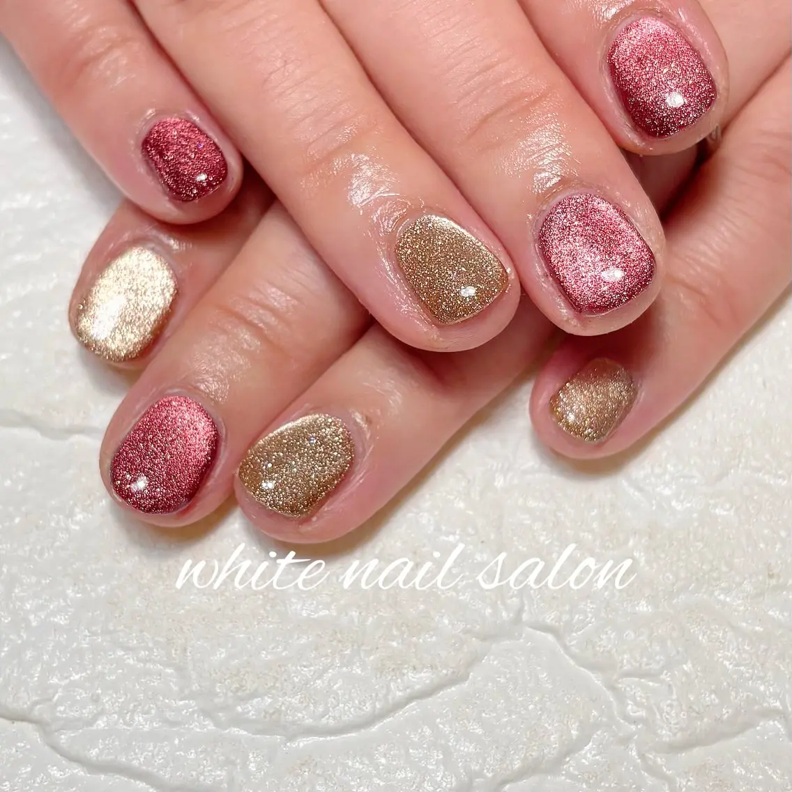 ネイル フットネイル ラメ(グリッター) マグネットネイル ハンドネイル white nail salonのネイルデザイン