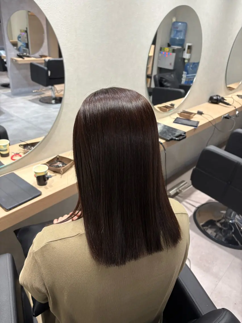 ミディアム 縮毛矯正 透明感カラー/艶髪 🫧ayaneのヘアスタイル