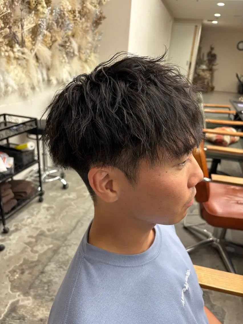 ショート パーマ メンズ カット nico麻生　長谷川 裕月のヘアスタイル