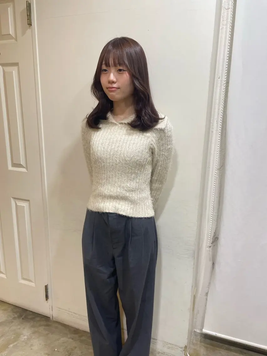 ミディアム カラー ブラウンカラー モカブラウン カット ヘアカラー トリートメント MIOベージュカラー 柔らかいカラーのヘアスタイル