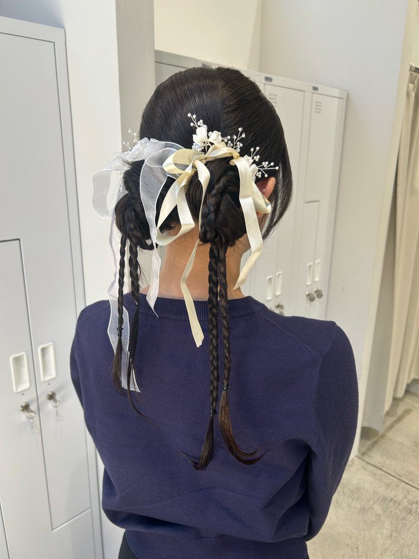 ロング カラー ヘアアレンジ ヘアセット yuka .のヘアスタイル