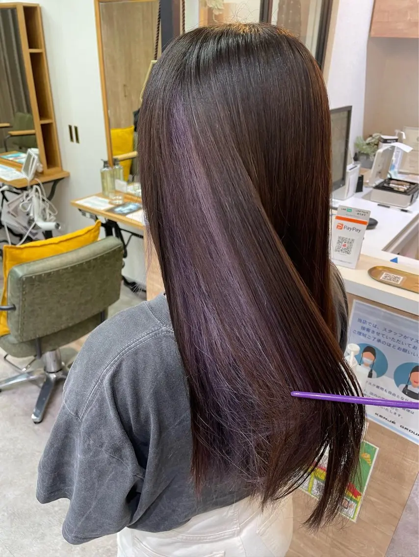 ロング カラー インナーカラー ヘアカラー トリートメント 髪質改善縮毛矯正/ エクステ/ひふみ🌛のヘアスタイル