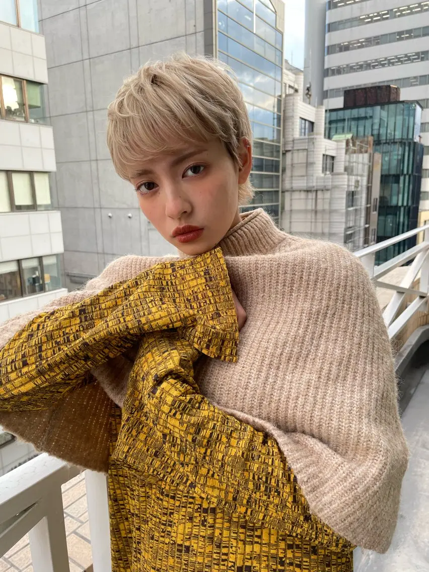 ショート カラー ヘアカラー ショート/ボブ/ 心斎橋/宮脇美奈のヘアスタイル