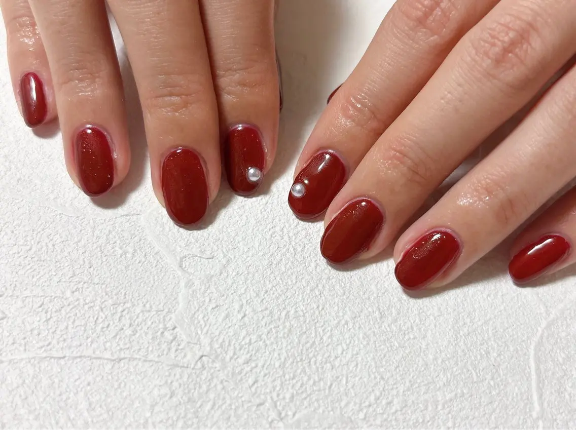 ネイル ボルドー ジェルネイル マグネットネイル パラジェル バレンタイン ハンドネイル kiki nail &brow二子玉川の眉毛・アイブロウイメージ