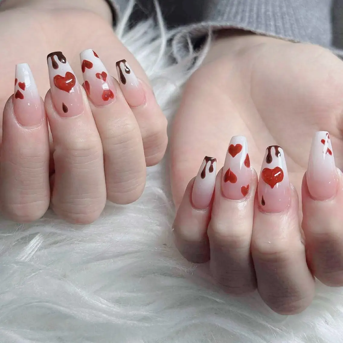 ネイル フットネイル フレンチネイル グラデーション 韓国ネイル ロングネイル ハンドネイル Hani Nail Salonのネイルデザイン