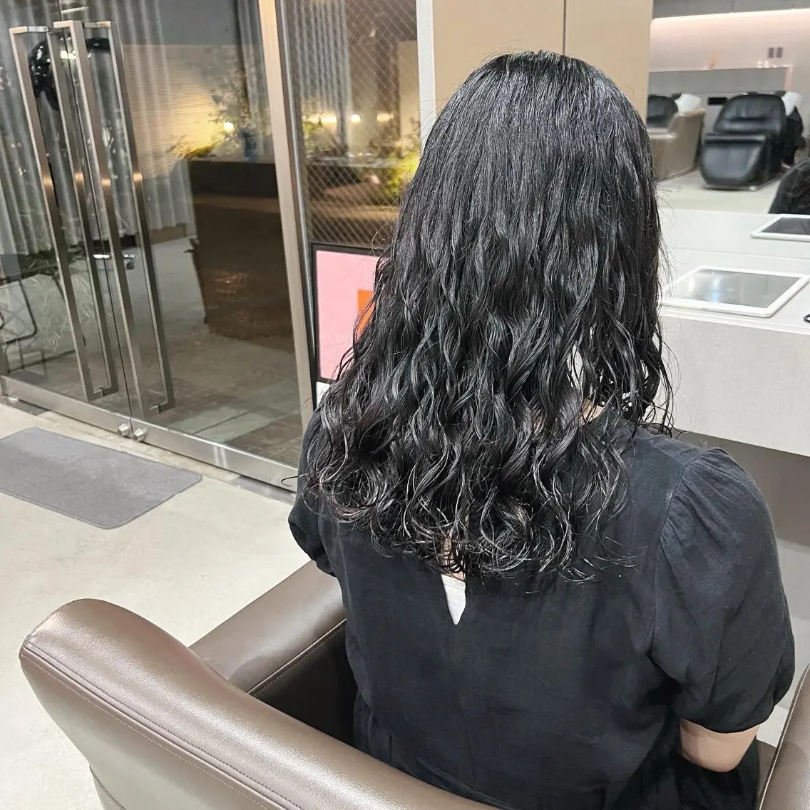 セミロング パーマ ボブパーマコテ巻き風 パーマNo1深江秀平のヘアスタイル