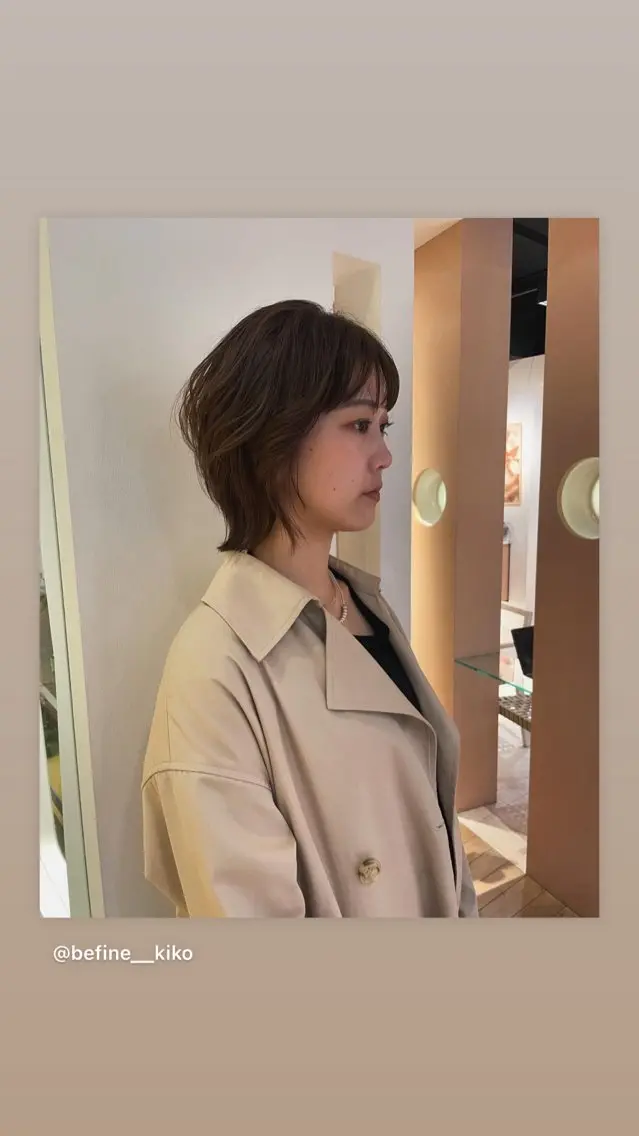 ミディアム レイヤーカット ウルフカット ウルフレイヤー カット ヘアカラー トリートメント 林 季香のヘアスタイル