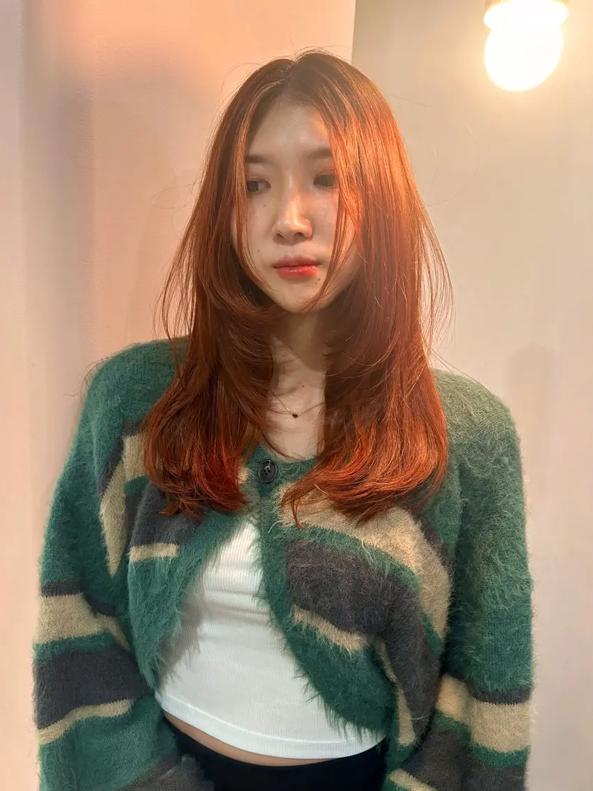 セミロング ヘアアレンジ ヘアカラー 🎀suzuna 透明感colorのヘアスタイル