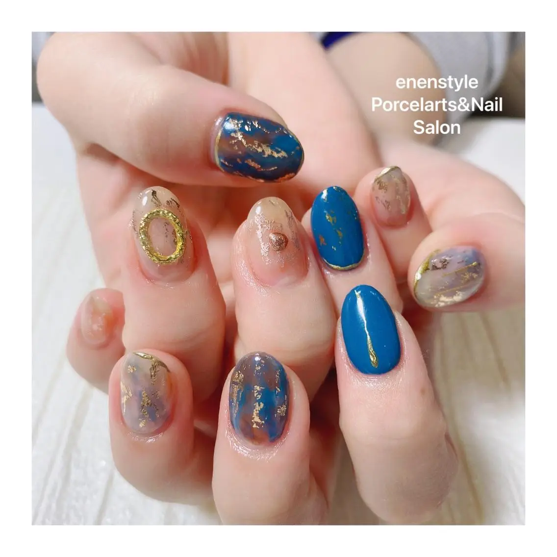 ミディアム ネイル ハンドネイル 🐾enen style 🐾のネイルデザイン