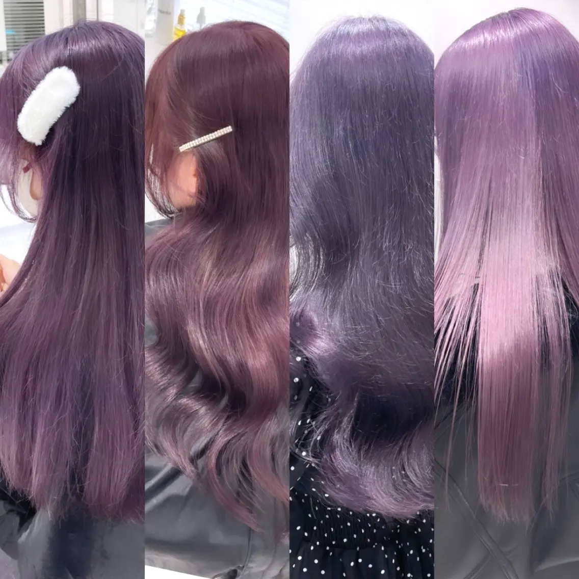 ロング カラー ヘアアレンジ ベージュカラー 黒髪 ブルーカラー ブルーブラック ブルーラベンダー ヘアカラー トリートメント ヘアセット 𝘳𝘺𝘰𝘬𝘢 髪質改善/ブリーチのヘアスタイル