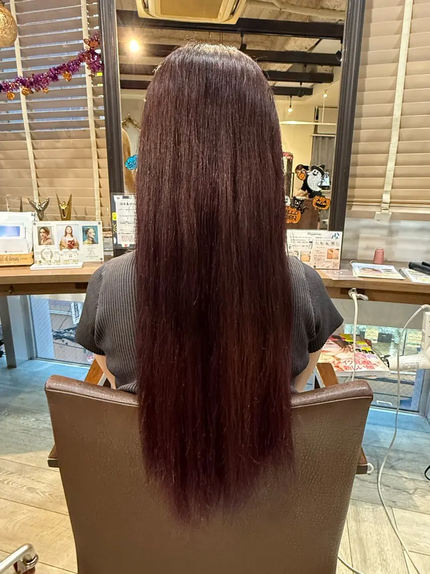 ロング ヘアカラー 木場 麗咲のヘアスタイル