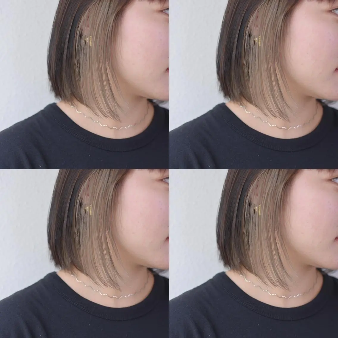 ミディアム カラー ヘアアレンジ ハイトーンカラー インナーカラー 竹内啓太 ボブのヘアスタイル