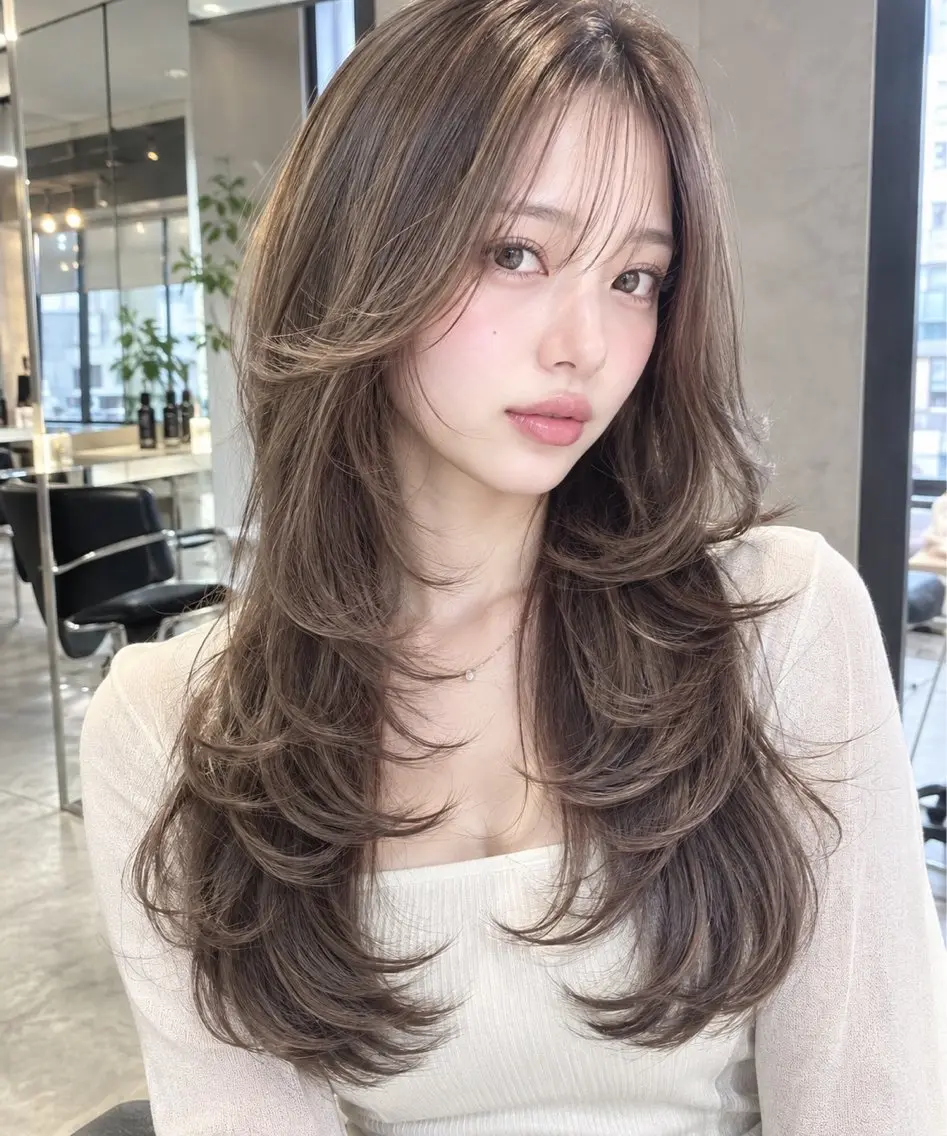 ロング カット ヘアカラー トリートメント yui ✨髪質改善✨天神🌈のヘアスタイル