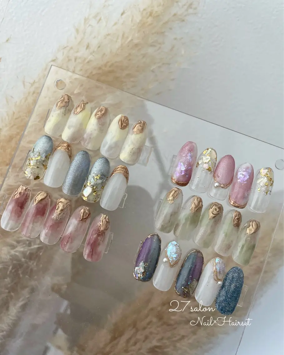ネイル マグネットネイル 春ネイル 夏ネイル 27salon yuinaのネイルデザイン