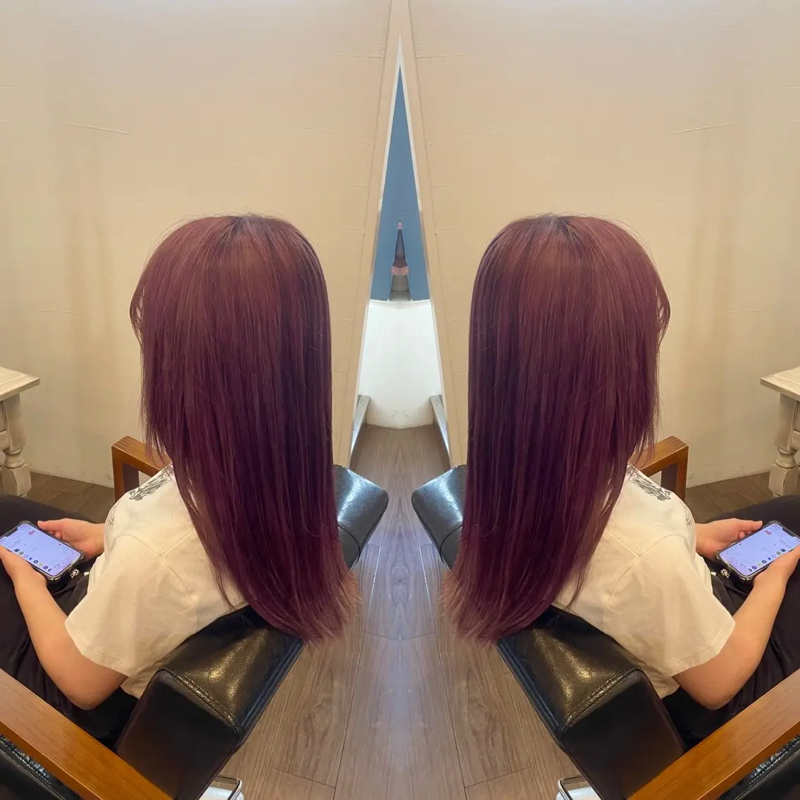 セミロング カラー ブラウンカラー ピンクカラー ピンクブラウン VERDA KENのヘアスタイル