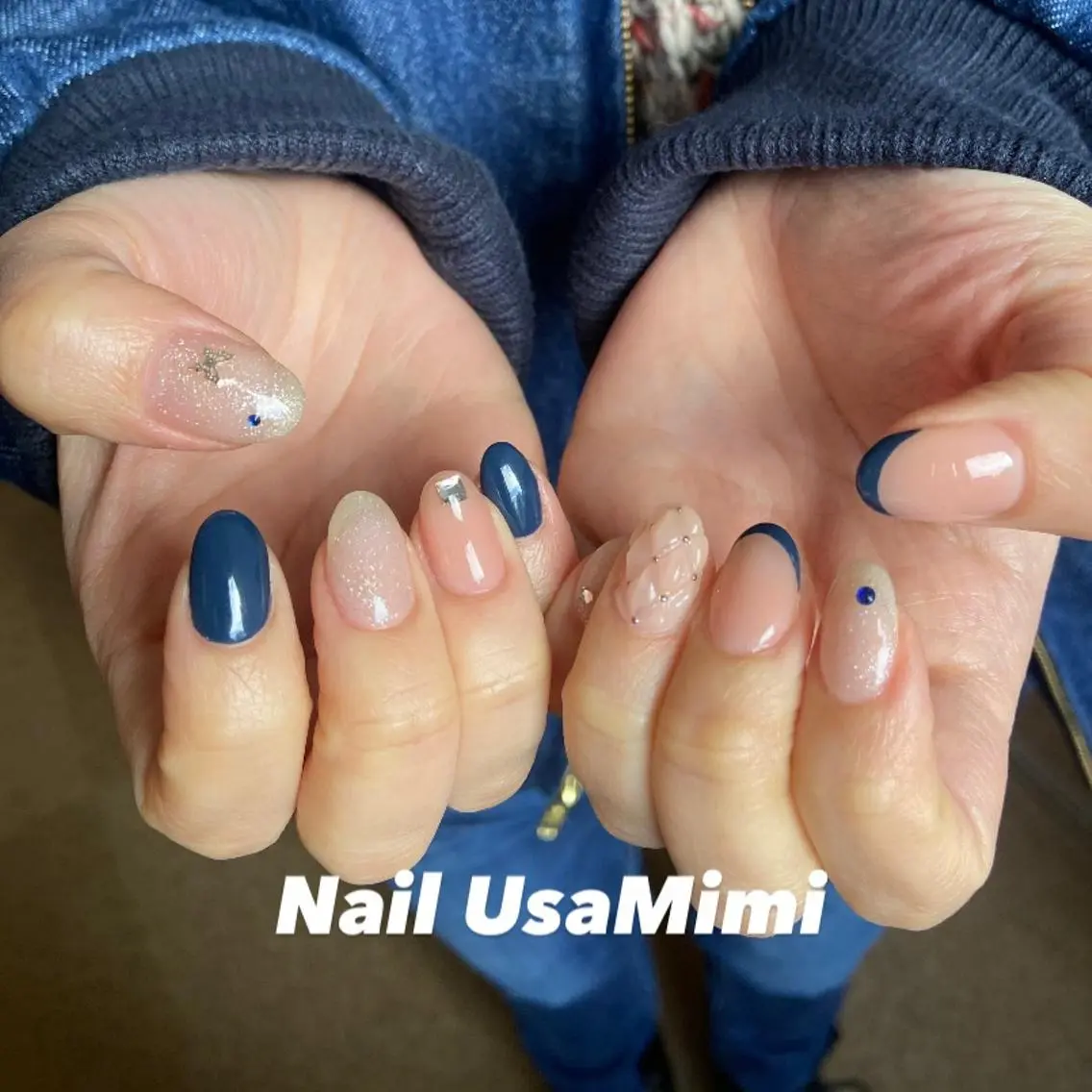 ネイル フットネイル ジェルネイル マグネットネイル 持ち込み ニュアンスネイル 本町ネイルNail UsaMimiのネイルデザイン