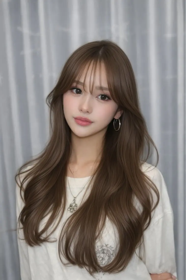 ロング カラー 顔まわりの神様✨ 透明感カラー藤嶋秀幸のヘアスタイル