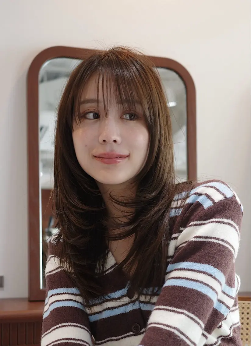 セミロング カラー ショートボブ ブリーチ ダブルカラー イルミナカラー ブリーチなしカラー カット ヘアカラー トリートメント opus 店長大和 レイヤー/赤み消しのヘアスタイル
