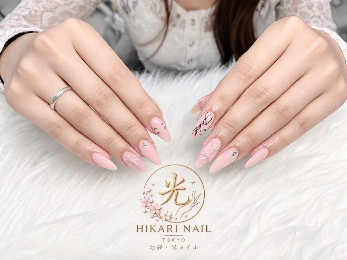 ネイル チークネイル 長さ出し フレンチネイル ガーリー ハロウィン ハンドネイル HikariNail Ikebukuroのネイルデザイン