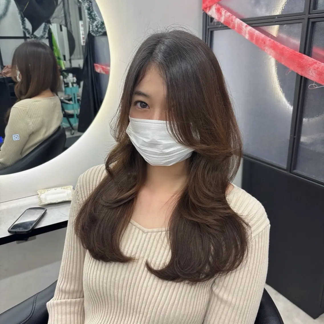 ロング カット Ren. 🦋デザインカラーのヘアスタイル