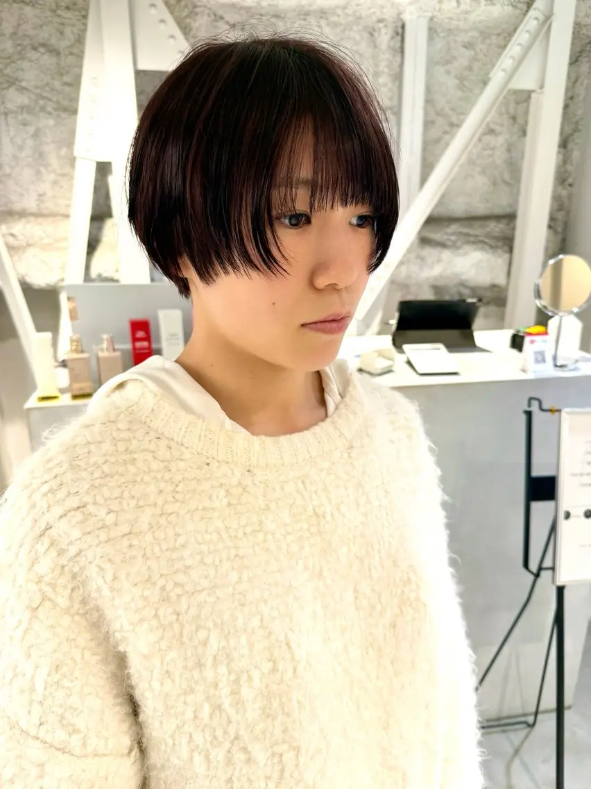 ショート カット ヘアカラー 骨格診断で絶対可愛い ✨丸みショート✨凌弥のヘアスタイル