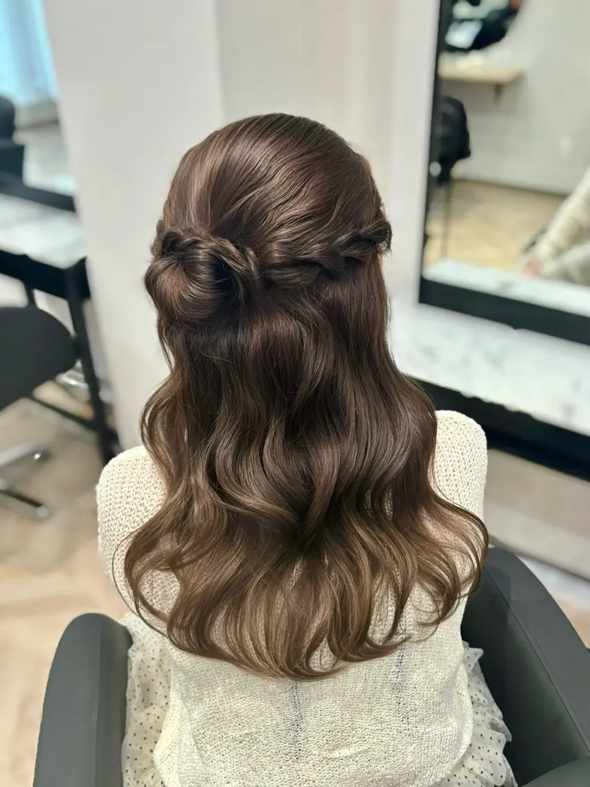 盛れる前髪・顔周りカット+ヘアセット🎀（ ハーフツインやハーフアップなどのプチアレンジ）の写真