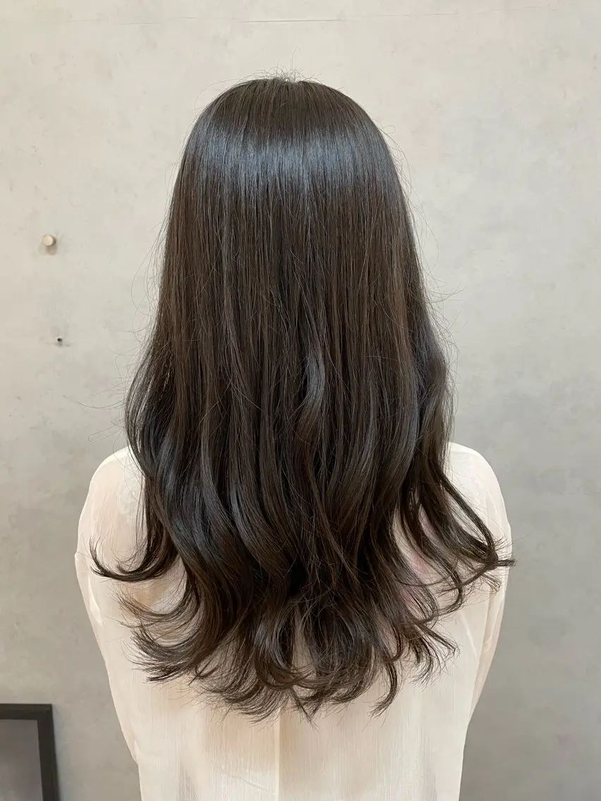 ロング カラー ブラウンカラー ココアブラウン ヘアカラー トリートメント 中村 幸子のヘアスタイル