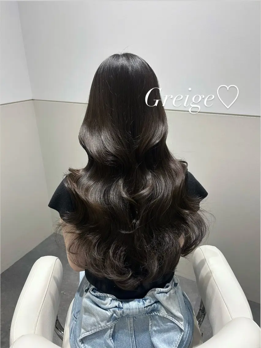 ロング カラー グレージュ レイヤーカット カット ヘアカラー トリートメント 🩷韓国ヘア/ヨシン モリ🩷Maikaのヘアスタイル