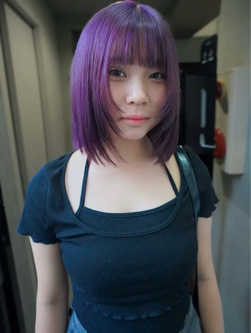 ミディアム 顔まわりレイヤー 顔周りカット レイヤーカット カット 原田 朱里のヘアスタイル
