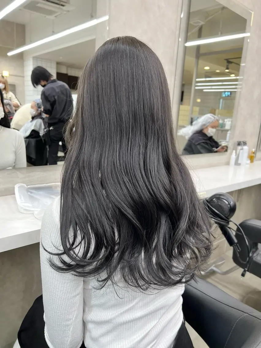 ロング カラー パーマ ヘアアレンジ メンズ キッズ 上品＆韓国風 🥀海心🥀のヘアスタイル