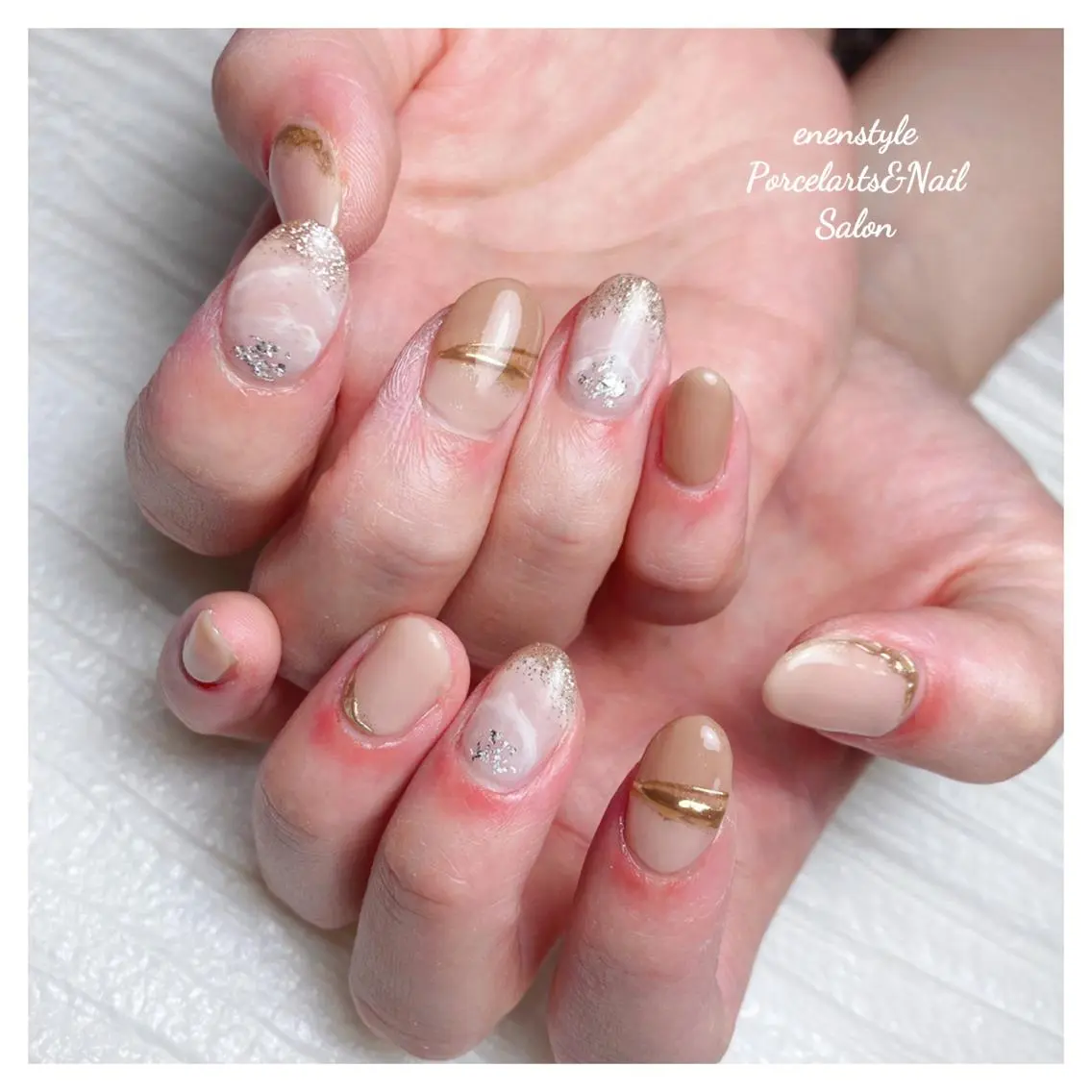 ミディアム ネイル 🐾enen style 🐾のネイルデザイン