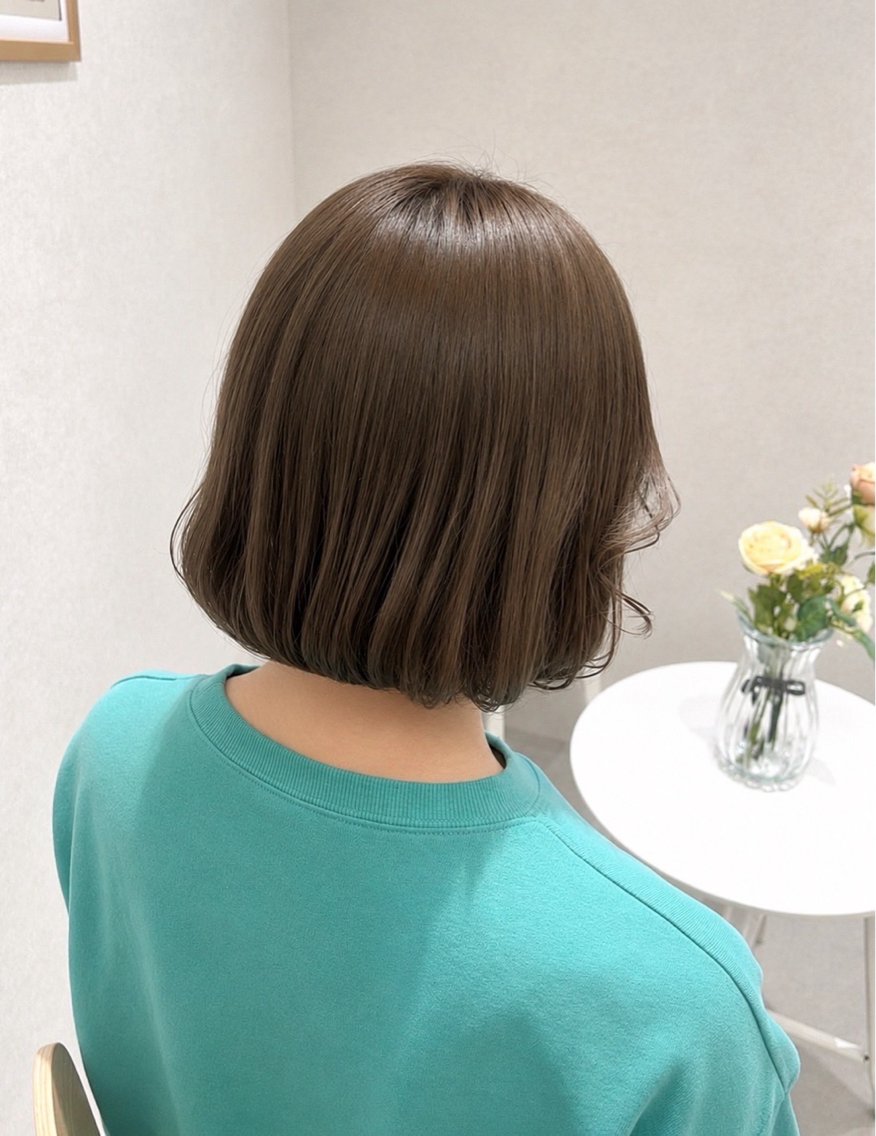 ミディアム ボブ 韓国風ヘア mao/ bob オリーブcolorのヘアスタイル