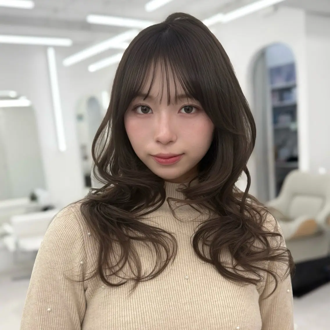 ロング カラー 透明感カラー 韓国風ヘア レイヤーカット 似合わせカット カット ヘアカラー トリートメント 韓国レイヤー× 顔まわり🕊️テルのヘアスタイル