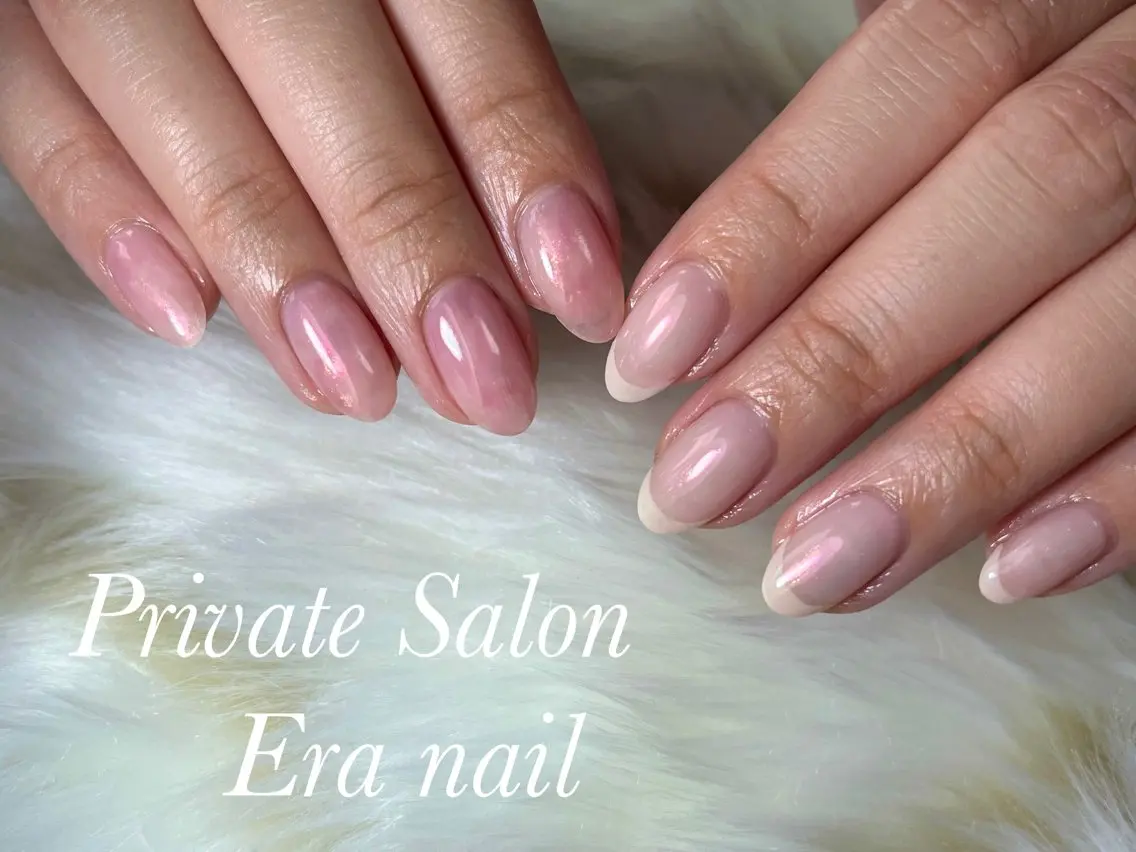 ネイル オーロラネイル フレンチネイル 大理石ネイル(マーブル) Era nailのネイルデザイン
