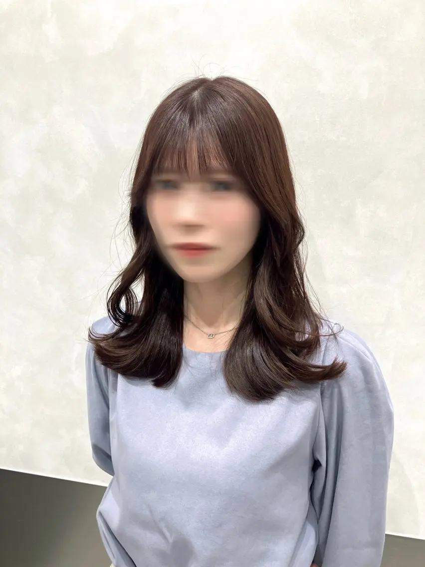 セミロング カラー カット ヘアカラー トリートメント 💖ブリーチなし透明 感💖ASAHIのヘアスタイル