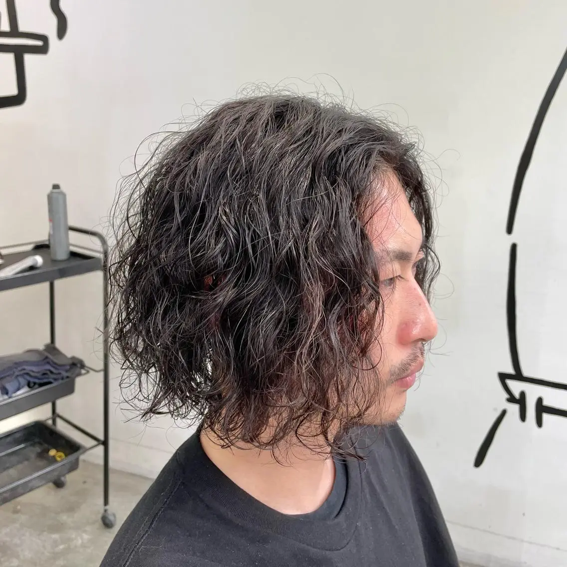セミロング パーマ メンズ マンバンヘア カット パーマ メンズ特化美容師/ 藤戸 椋のヘアスタイル