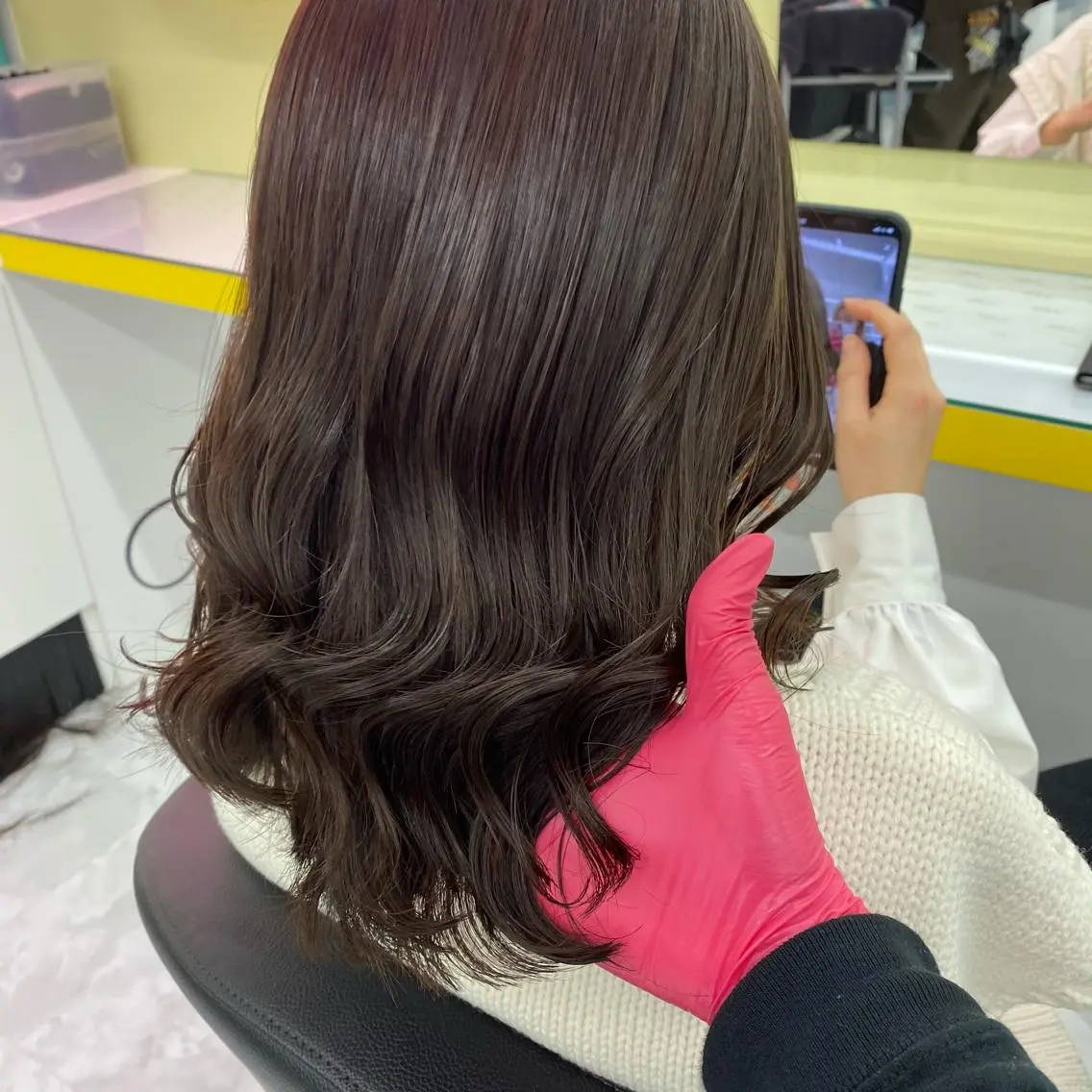 ミディアム カラー ヘアアレンジ カット ヘアカラー mai🍑暖色カラー /レイヤー💖のヘアスタイル