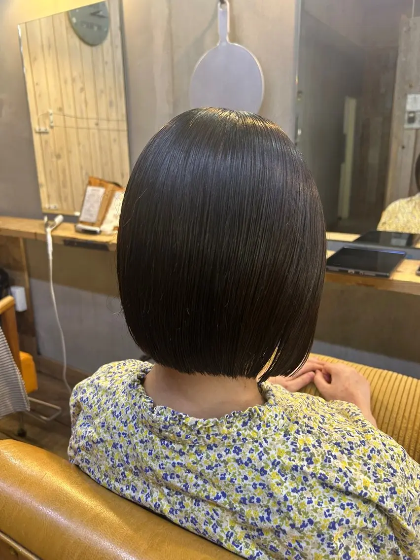 ショート 切りっぱなしボブ ボブ hairlabo haru🌿ナナハのヘアスタイル