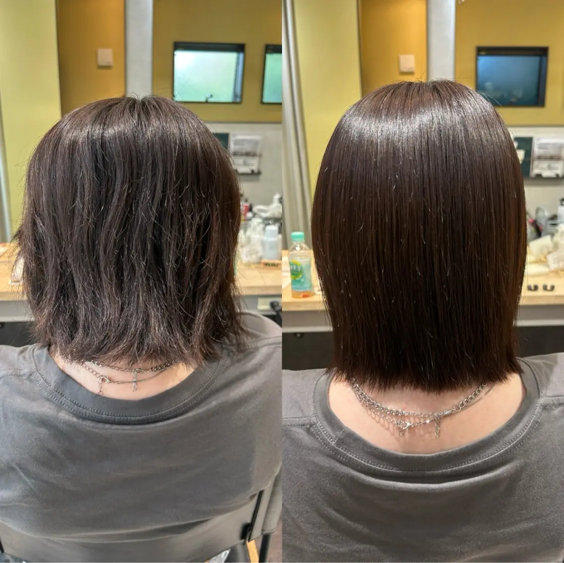 ミディアム パーマ 髪質改善 ストレートパーマ カット 縮毛矯正 トリートメント hubhair レイヤー/透明感のヘアスタイル