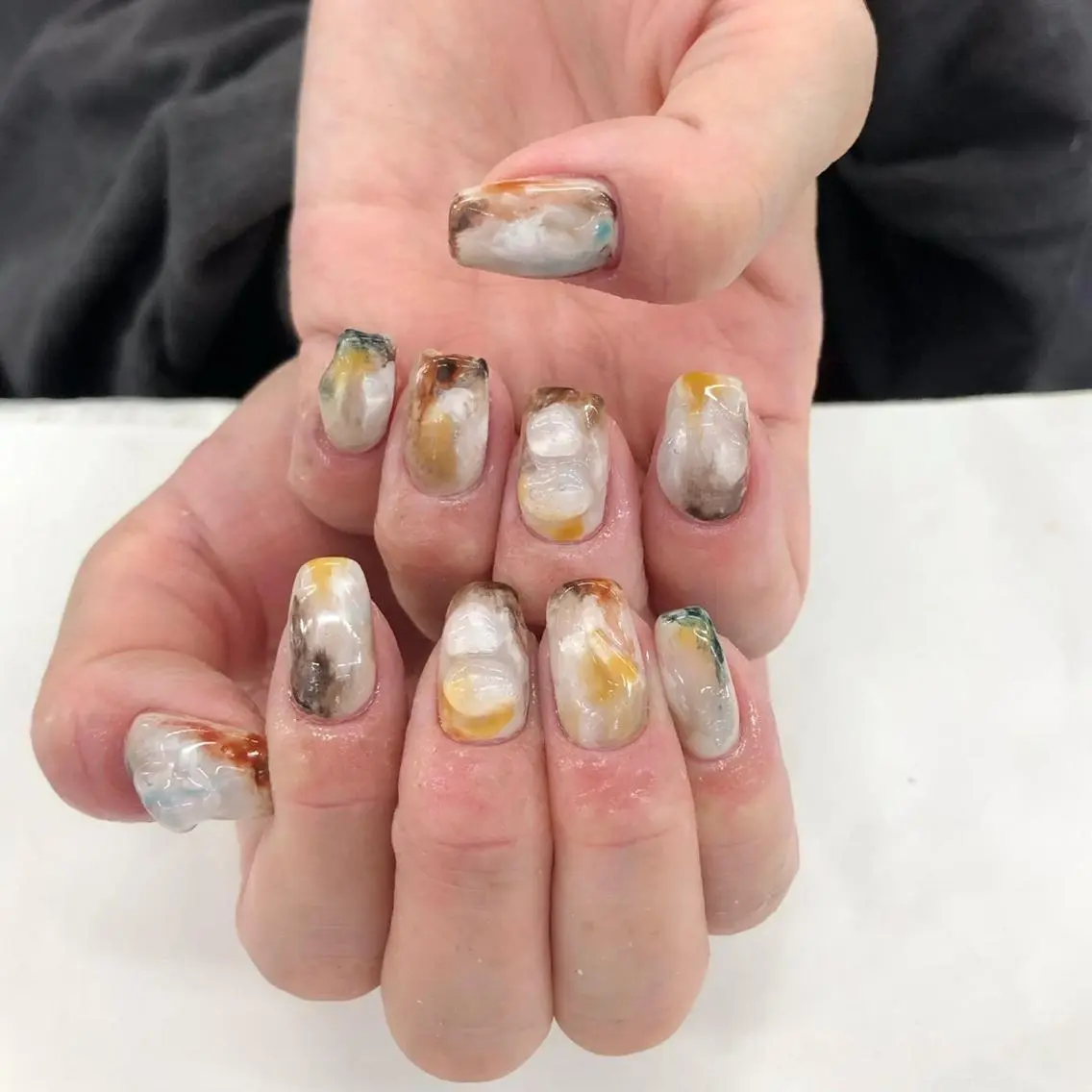 ネイル アートネイル ジェルネイル キラキラネイル ミラーネイル ニュアンスネイル Y nail なんば堀江店のネイルデザイン
