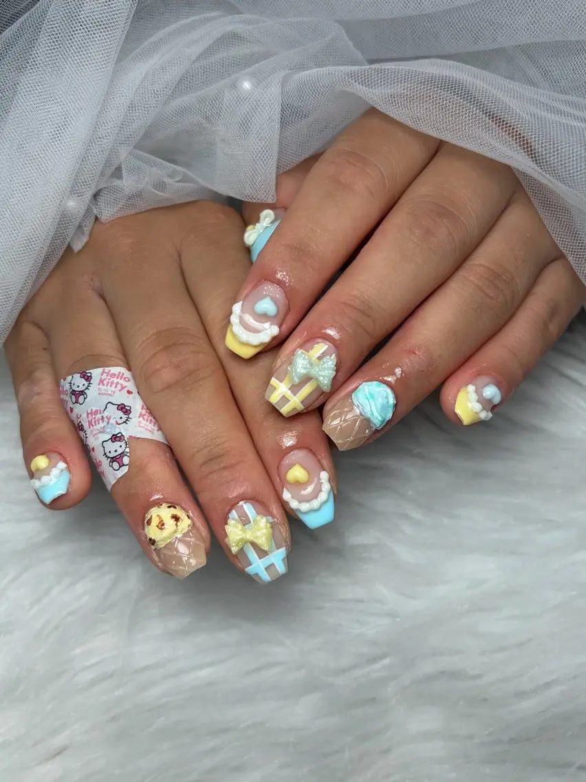 ネイル アートネイル 長さ出し ジェルネイル 韓国ネイル マグネットネイル ハンドネイル Cloudy Chan Nailのネイルデザイン