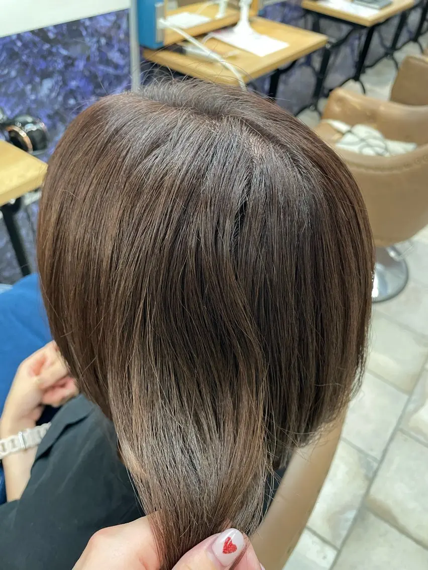 ミディアム カラー 透明感カラー ラベンダーカラー ヘアカラー トリートメント 🍒透明感カラー/ 艶カラー/さくら🍒のヘアスタイル