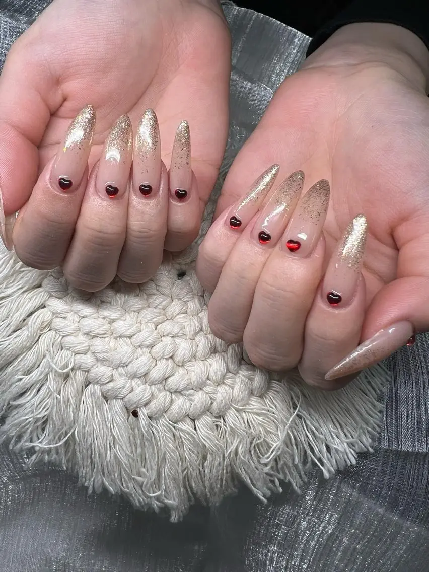 ネイル 長さ出し グラデーション キラキラネイル マグネットネイル ミラーネイル Lee Nails チップ長さだし専門店のネイルデザイン