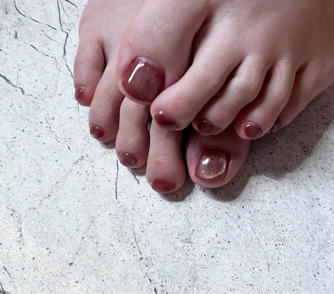 ネイル フットネイル マグネットネイル マグネットワンカラー ワンカラーネイル charmant nailのネイルデザイン