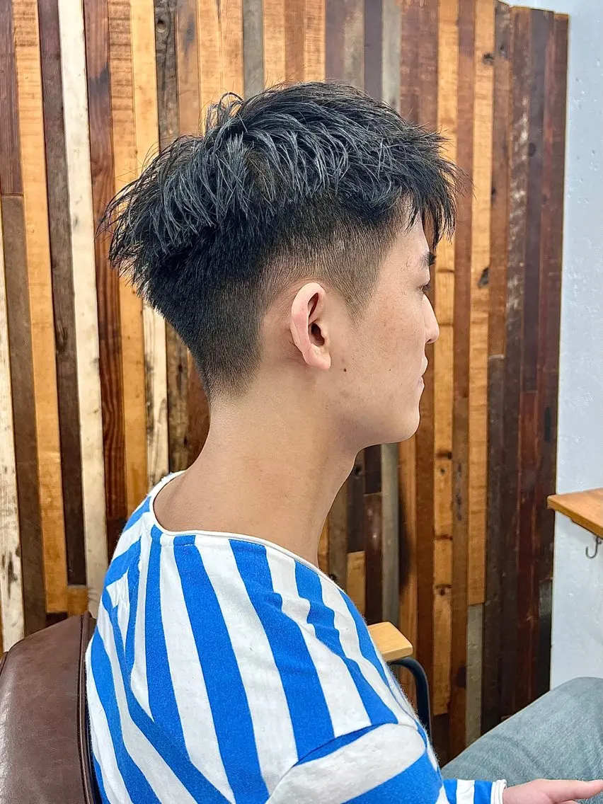 ショート メンズ カット 再現性大人メンズヘア 毛流れパーマ木村陸弥のヘアスタイル