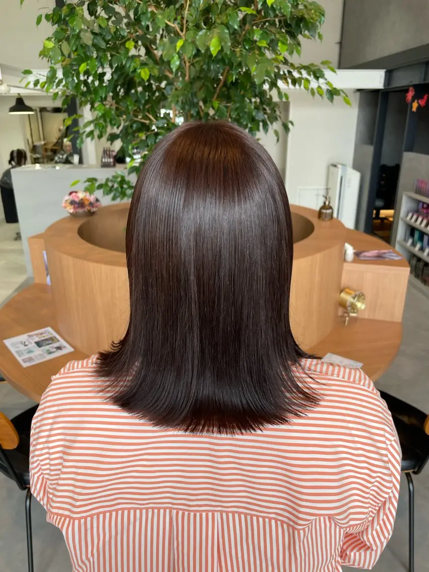 ミディアム カラー ブラウンカラー ピンクカラー ピンクブラウン カット ヘアカラー ayaka |トレンドヘアのヘアスタイル