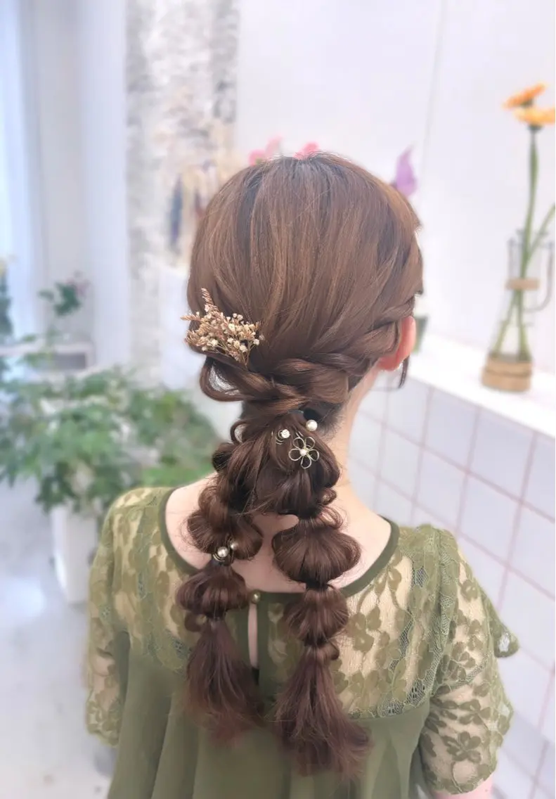 ヘアアレンジ 結婚式・ブライダル ヘアセット ゆうひ🎀艶カラー/ ヘアメ/チョコカラーのヘアスタイル