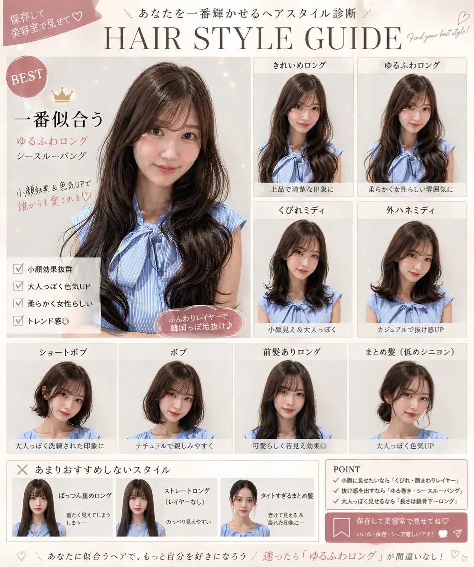 ロング カット 表参道小顔カット前髪 割れ改善クロスパーマのヘアスタイル