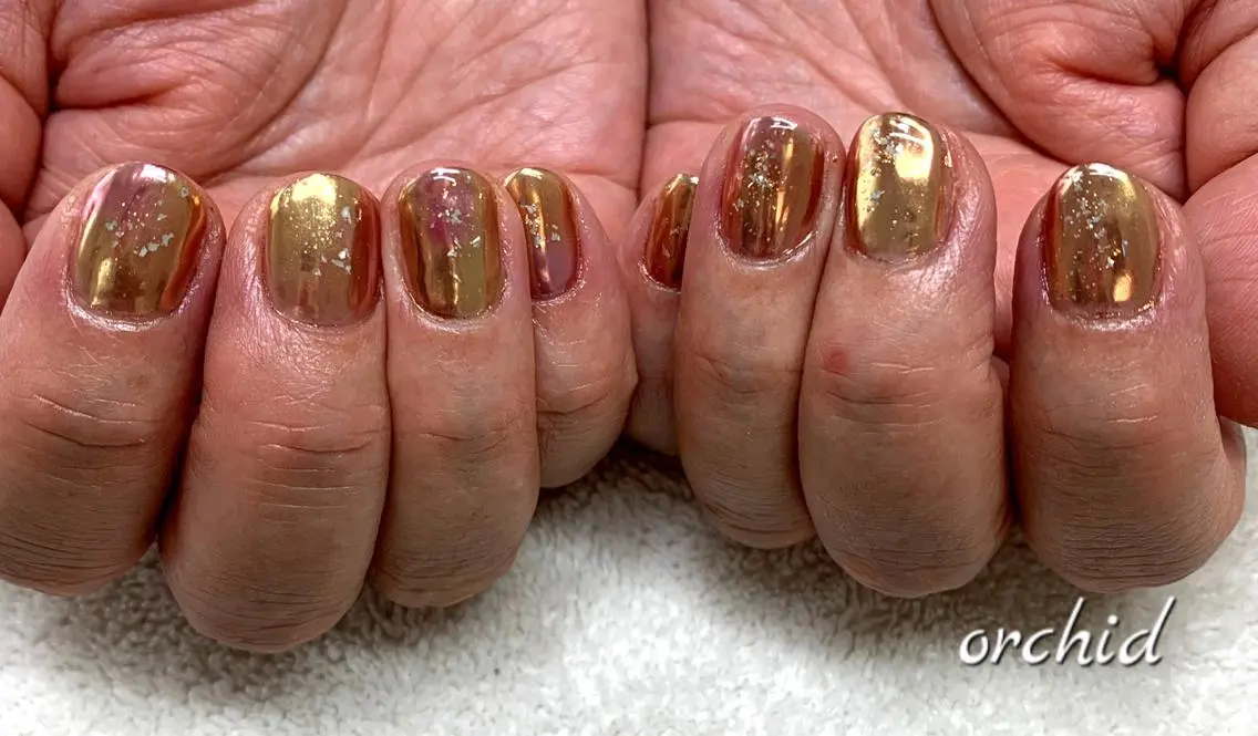 ネイル ミラーネイル orchid ♡オーキッドのネイルデザイン